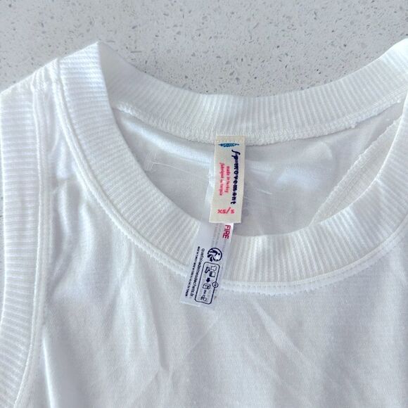 NWOT Free People Movement White Tank XS/S Racerback Modal Blend Activewear Loose - Picture 7 of 11